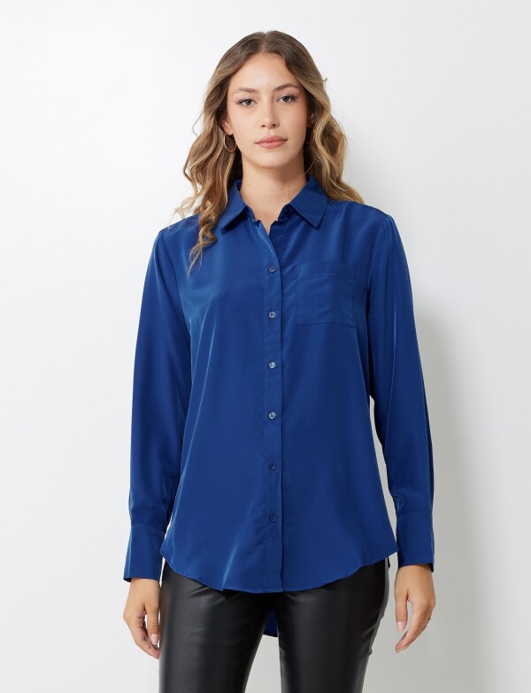 Camisa Saten AZUL