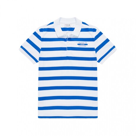 Remera Lacoste Polo Rayado Active - White & Blue White & Blue