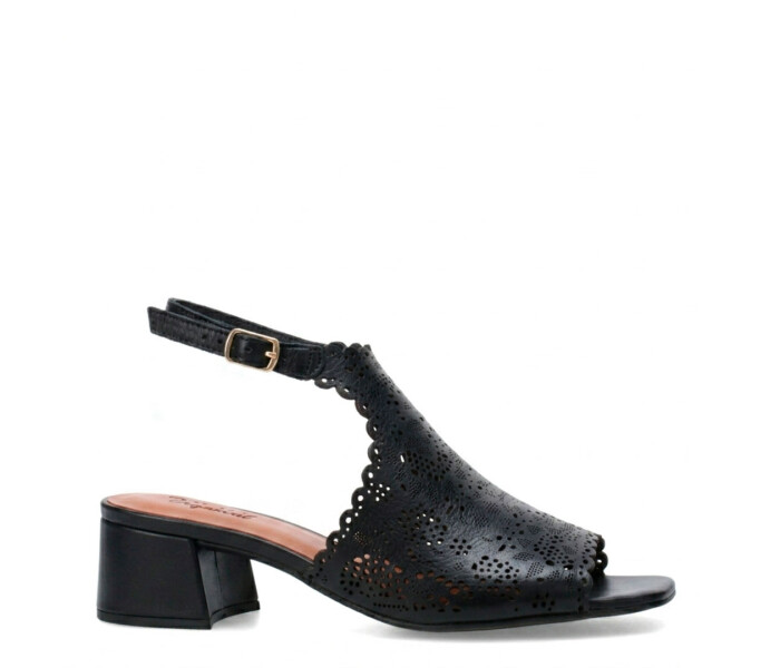 Sandalias de Mujer Bottero Cuero Calado Negro