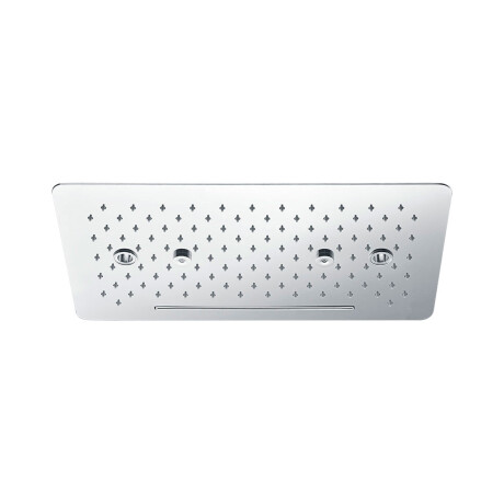 GRIFERIA ROSETA RECTANGULAR CASCADA CON PULVERIZADOR BRILLO CROMO