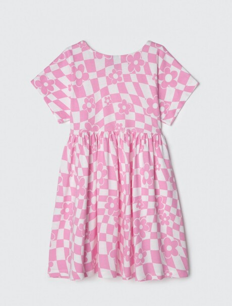 VESTIDO CORTO INFANTIL ESTAMPADO ROSA