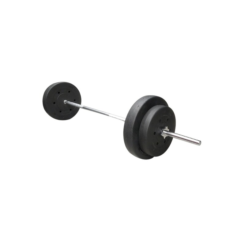 Kit de Barra Recta Larga Maciza De 1.80mts + 40kgs En Discos 4x10 kg