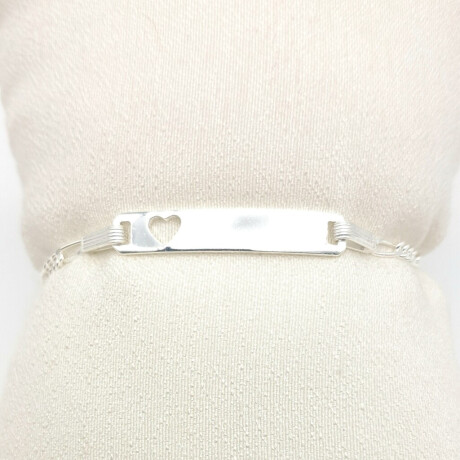 Pulsera de Plata 925 con Placa de Identidad para niña Chapa 2.75 cm