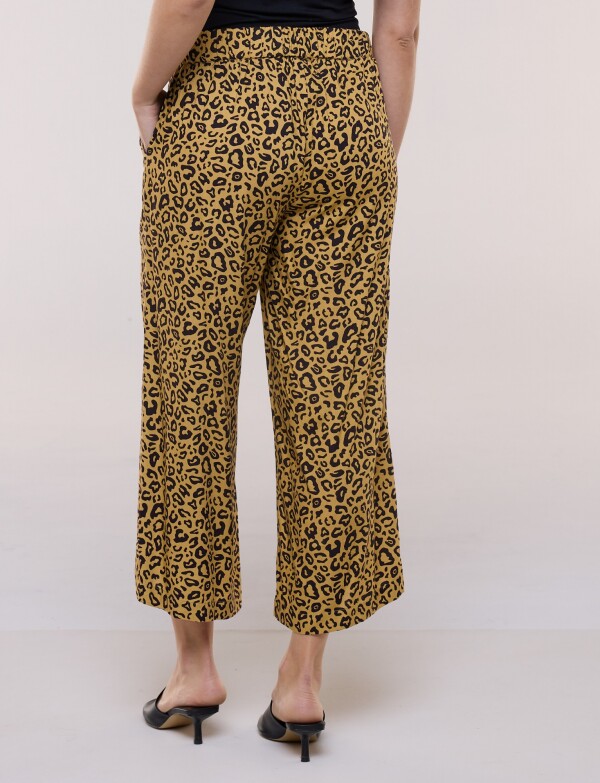 Pantalón Crop Fluido MOSTAZA/MULTI