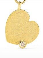 Collar De Corazón Con Circonita - Plata De Ley 925 dorado