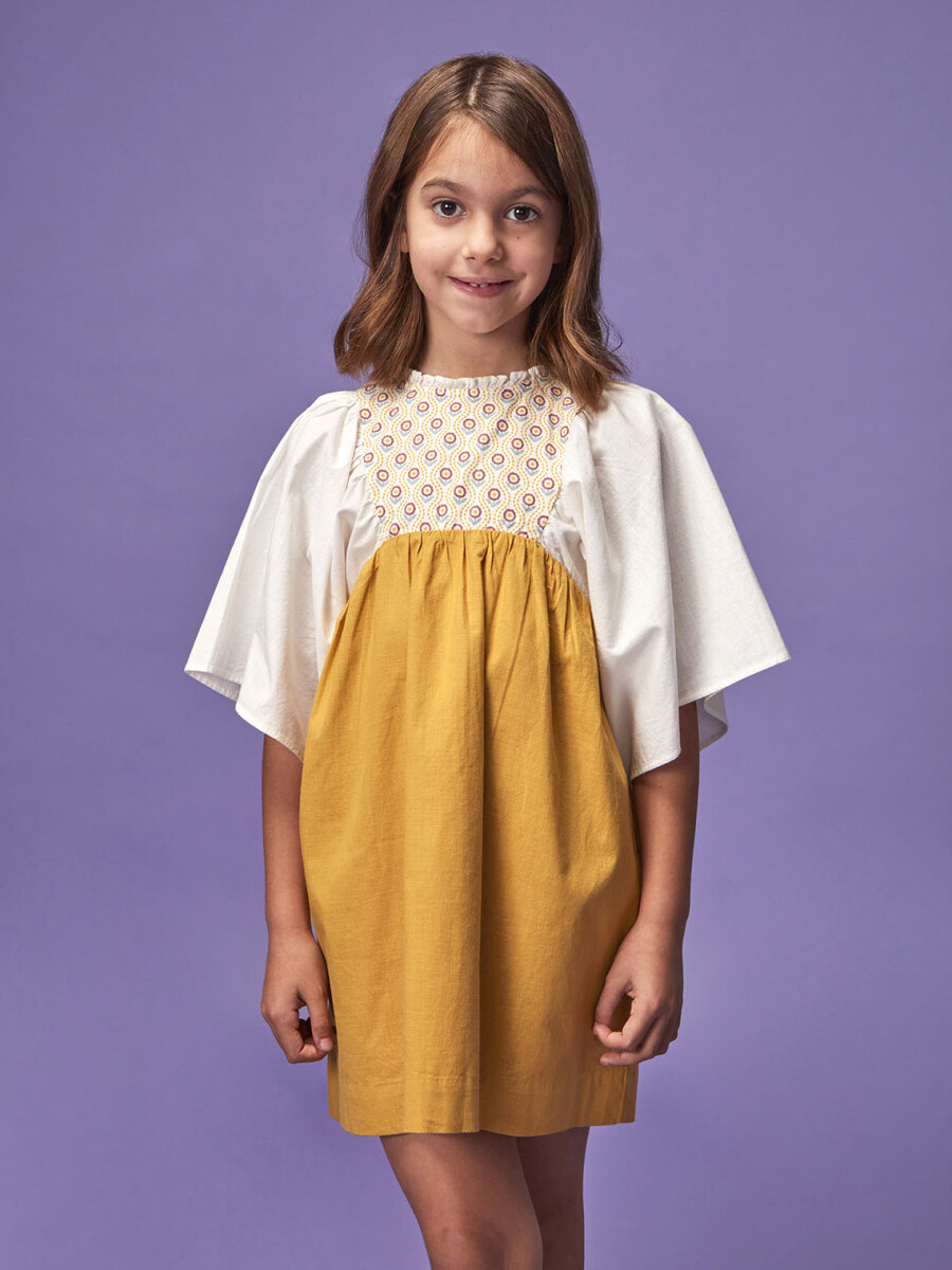 Vestido Canesu Estampado Amarillo