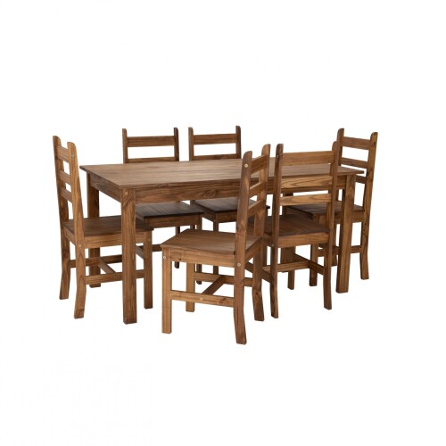 Juego De Comedor Lucia Plus 6 Sillas - Madera Oscuro