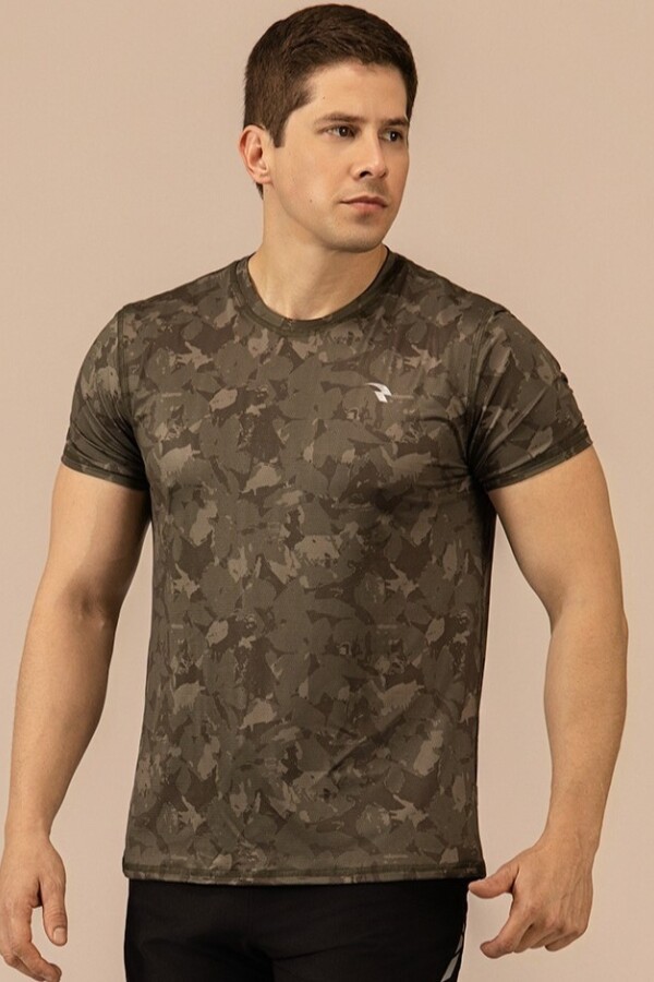 Remera de Microfibra. estampa verde