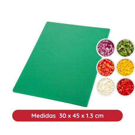 Tabla de Corte 30x45x1.3 cm Verde Polietileno Tabla de Corte 30x45x1.3 cm Verde Polietileno
