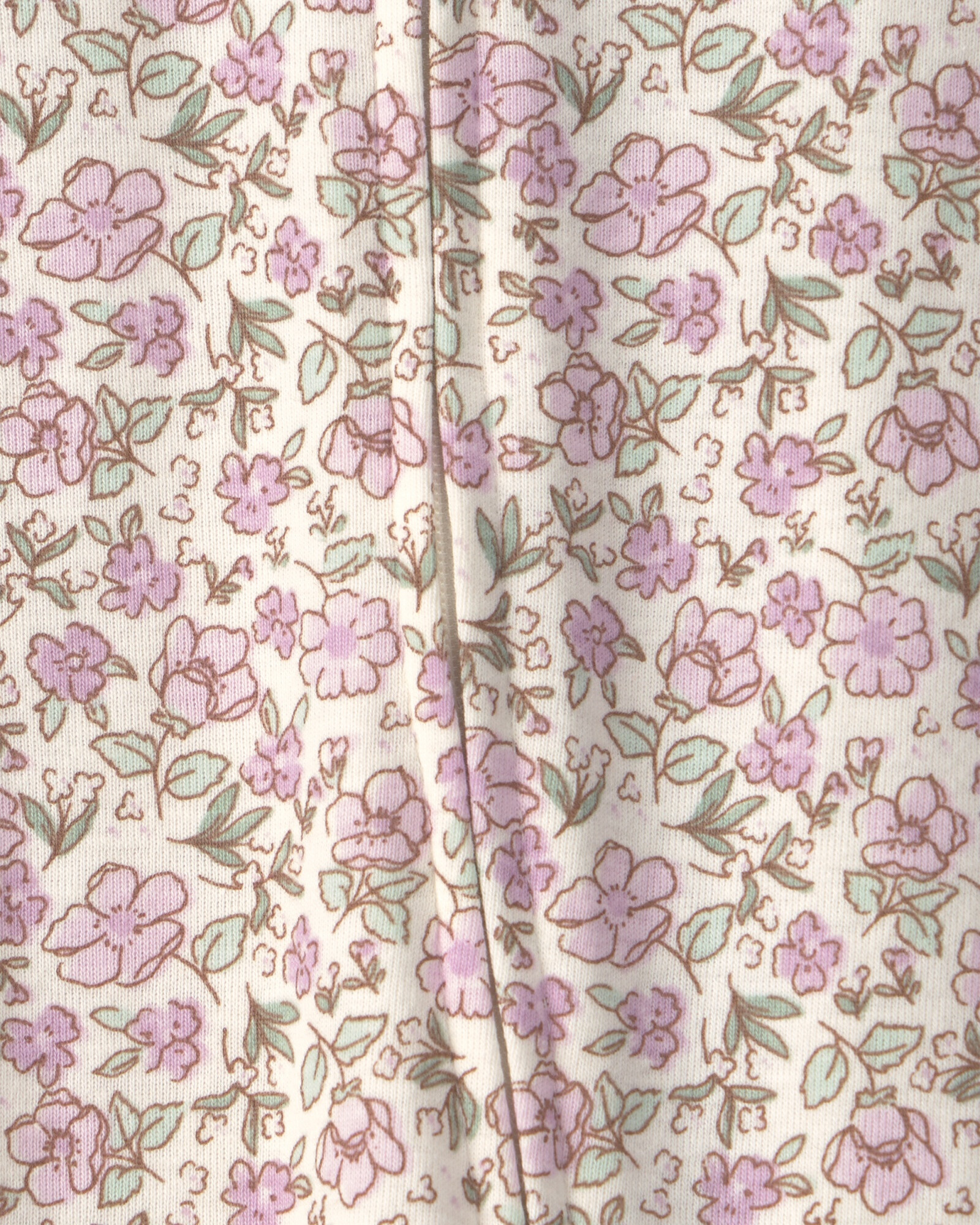 Set cuatro piezas de algodón, pijama, pantalón, body y vincha, lila, diseño floral Set cuatro piezas de algodón, pijama, pantalón, body y vincha, lila, diseño floral