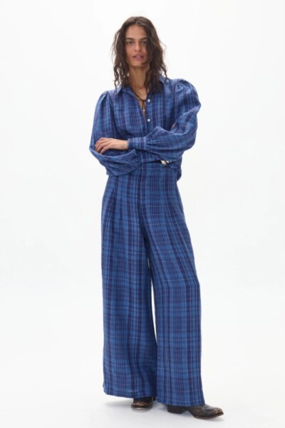 Culotte Linen Pants Azul