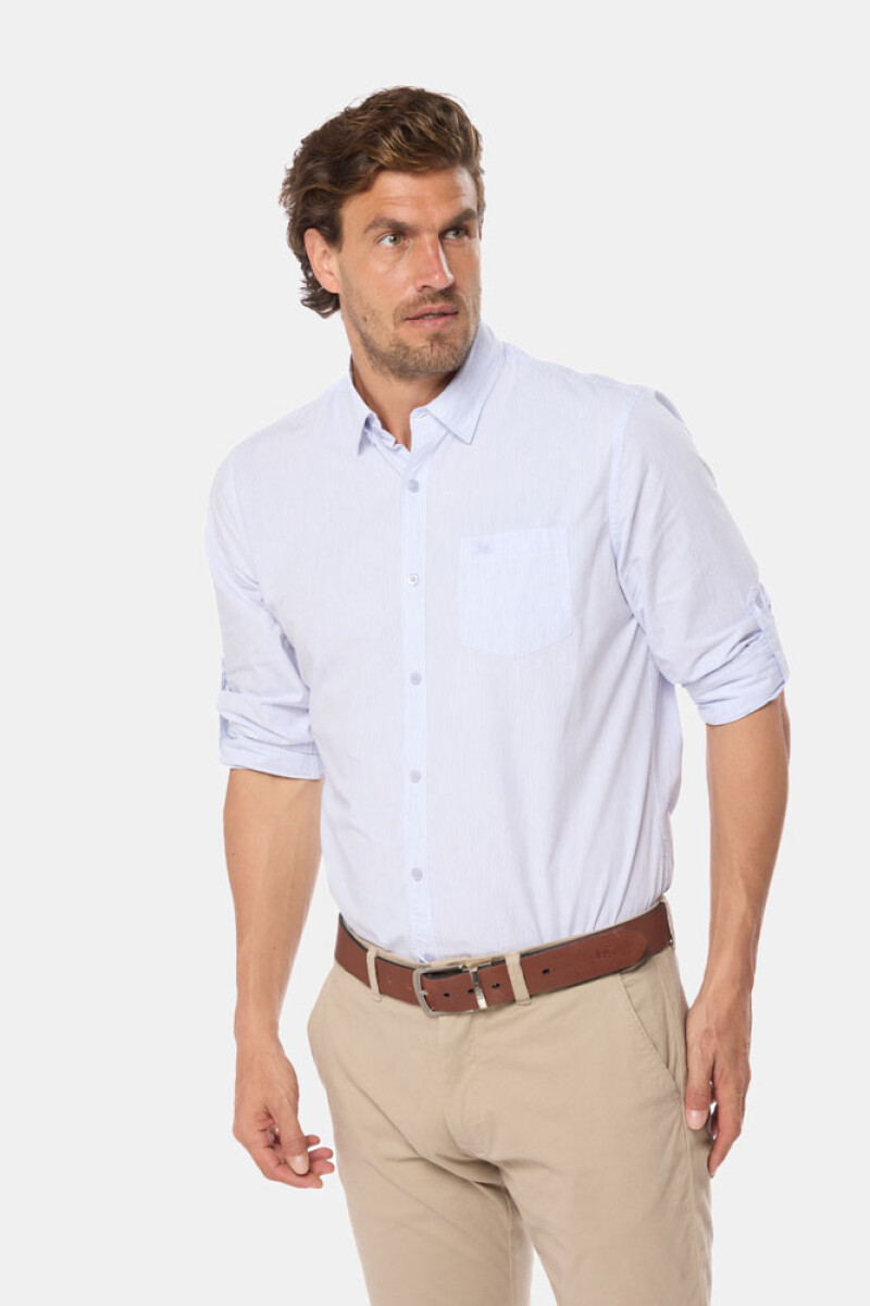 CAMISA RAYADA - Celeste 