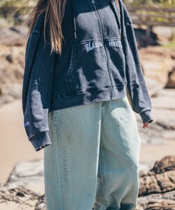 Pantalon Denim Wide Leg Fit / Verde U