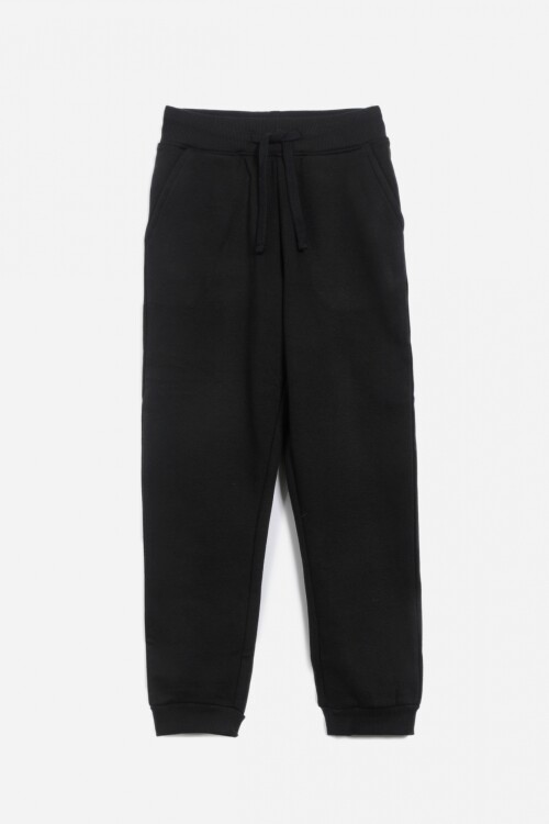 Pantalon deportivo con puño - Niño NEGRO