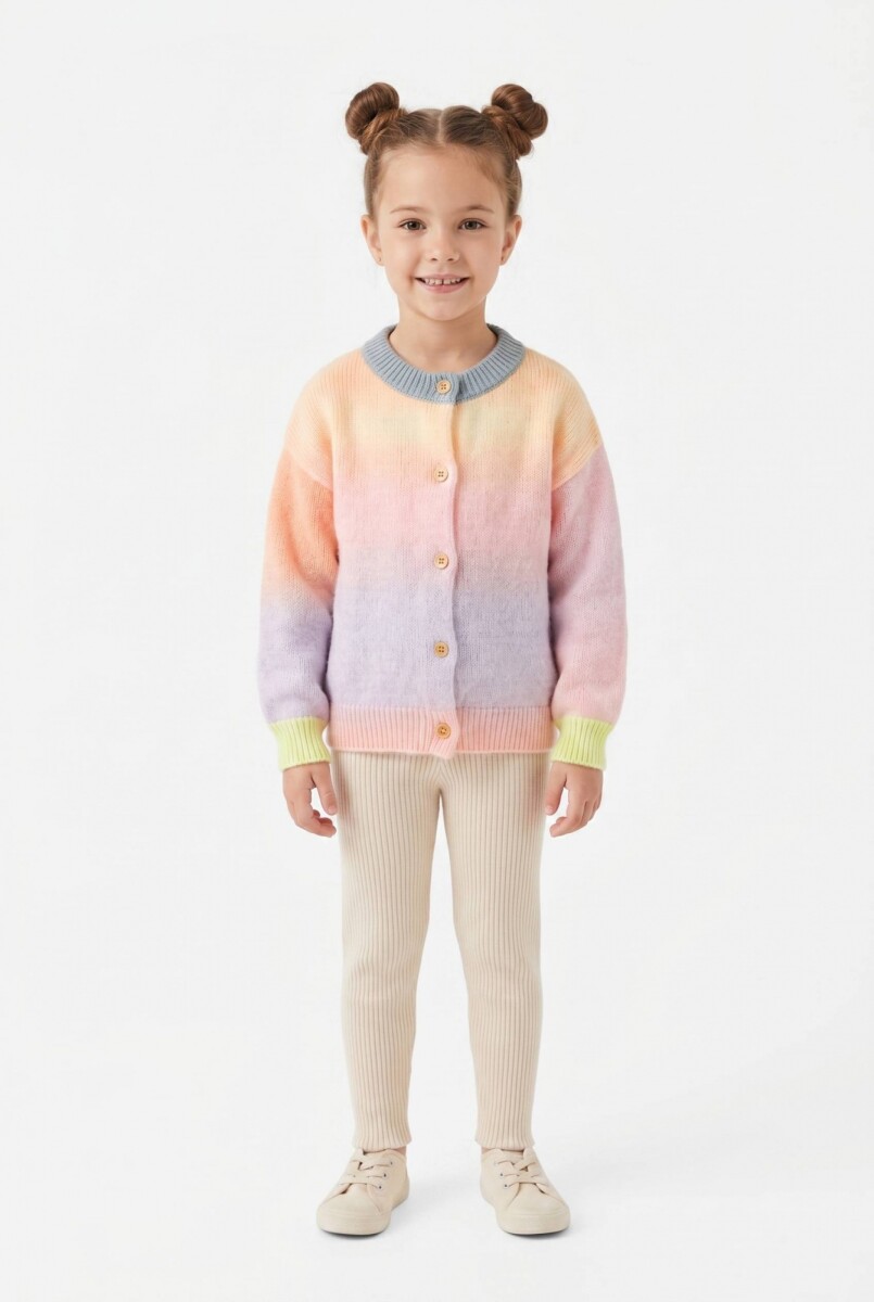 Cardigan tejido en degradé - Rosa 