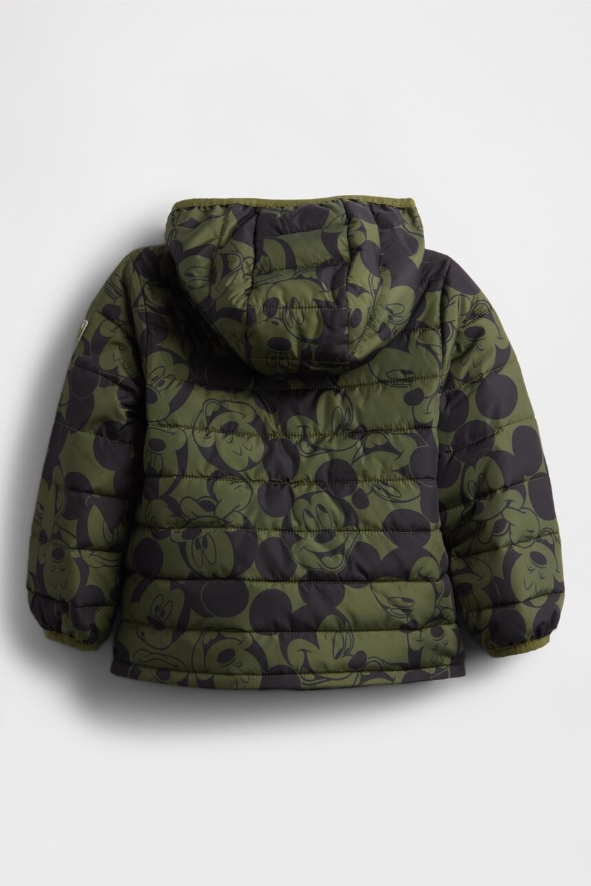 Campera Puffer Disney Toddler Niño Army Jacket Green