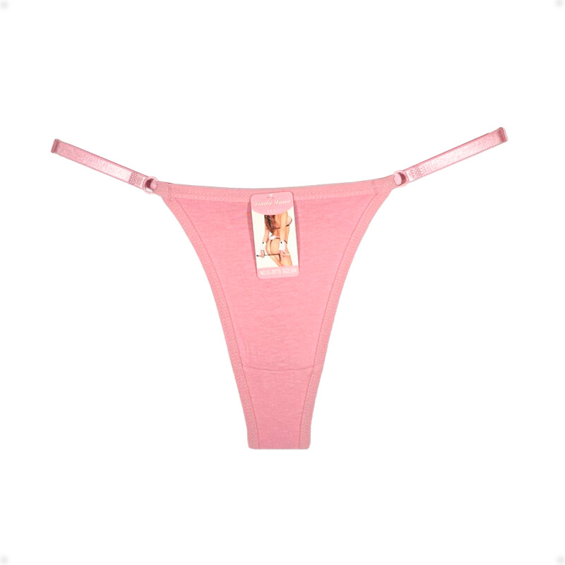 Tanga Colaless Ajustable De Encaje Trasero Rosa