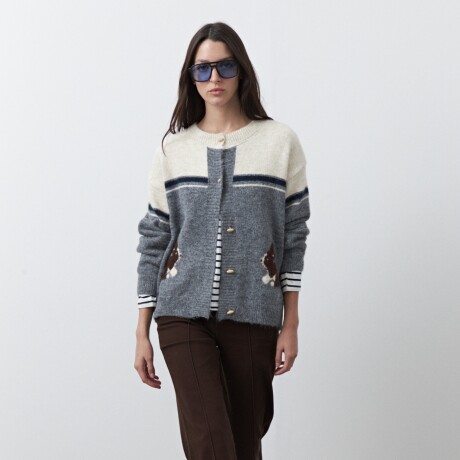 CARDIGAN RABBIT Gris Melange