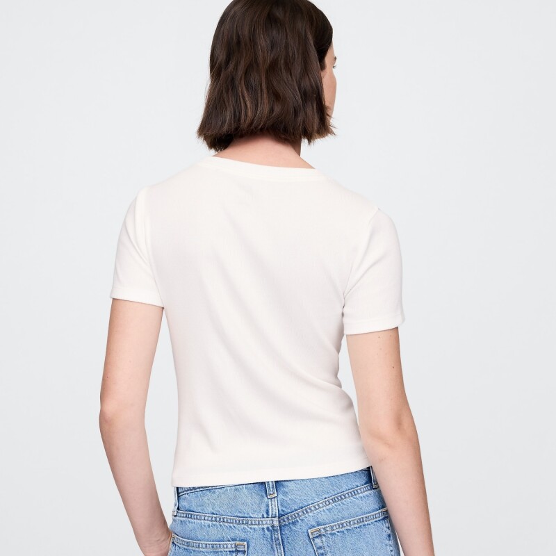 FRCH SS MOD RIB ABBRV TEE NEW OFF WHITE