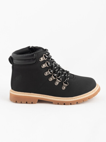 Bota acordonada Negro