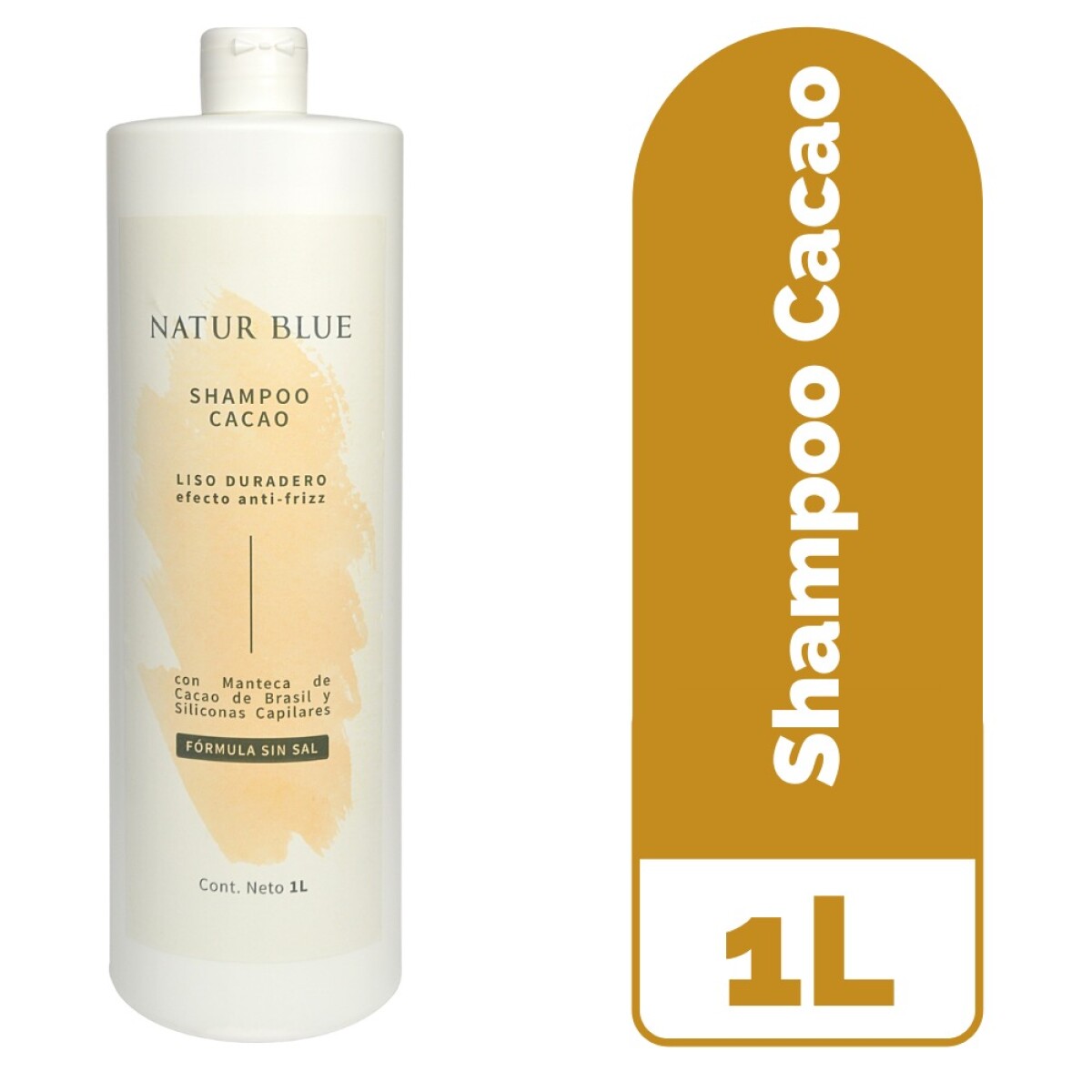 Shampoo Cacao sin sal NATUR BLUE - 1 L 
