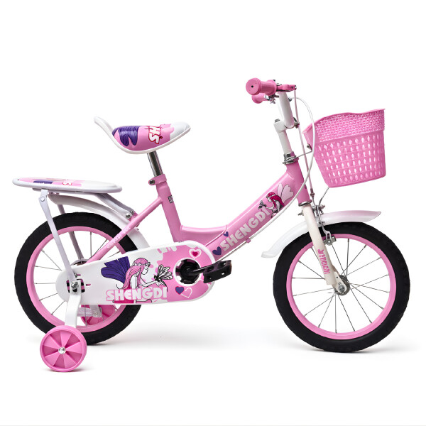 Bicicleta infantil Shengdi Rodado 14 Canasto Parrilla Hadas Rosa 2