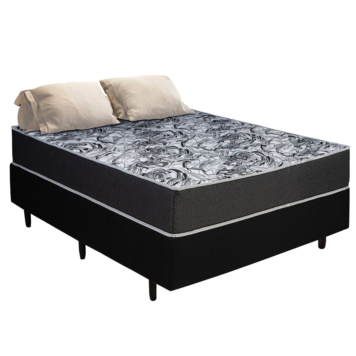 SOMMIER 2 PLAZAS BASE CAMA COLCHÓN REVERSIBLE ANTIÁCAROS 