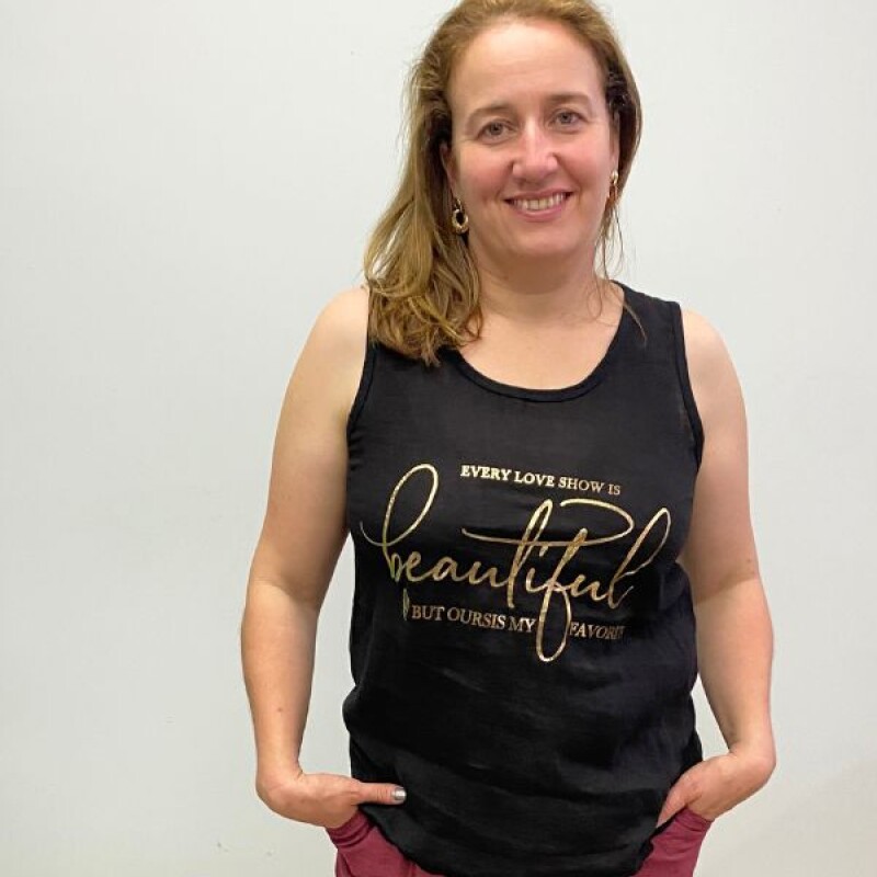 Musculosa de Lino Italiana Negro