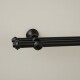 Barrote cortina doble de metal 2,5 m + 3 Soportes NEGRO