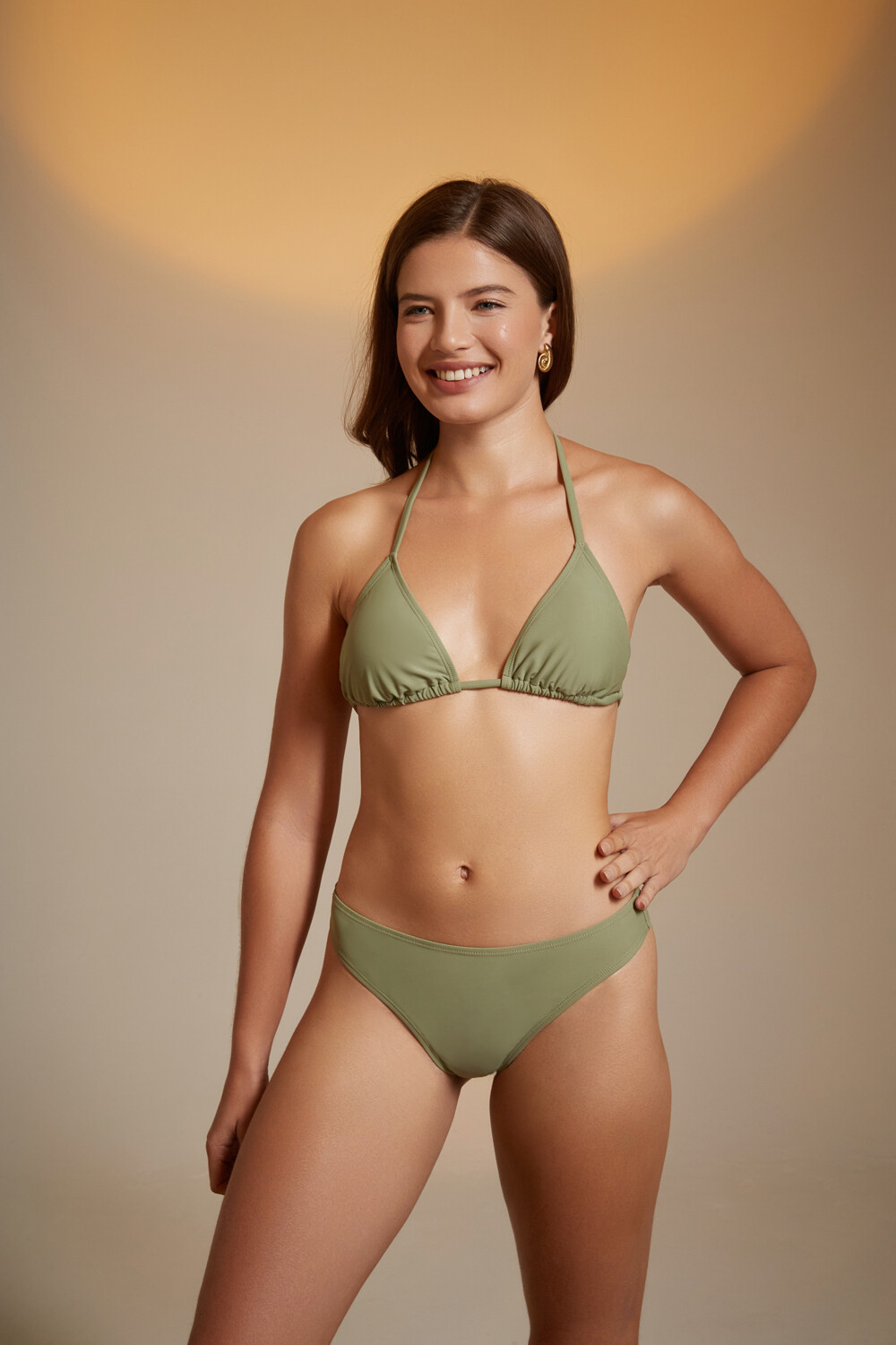 Top+bikini Twist Verde Oliva