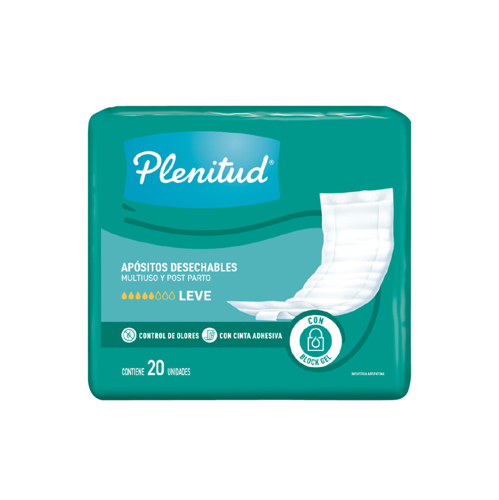 Aposito Desechable Adultos Incontinencia Leve - Cont  20 unidades