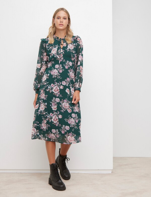 Vestido Flores VERDE/MULTI