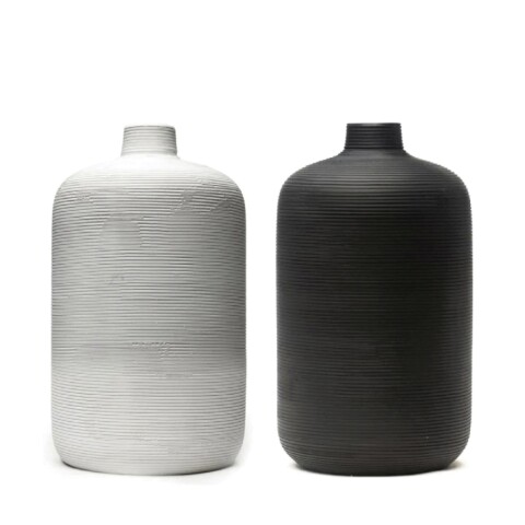 FLORERO CERAMICA D13x25CM BLANCO/NEGRO MATE FLORERO CERAMICA D13x25CM BLANCO/NEGRO MATE