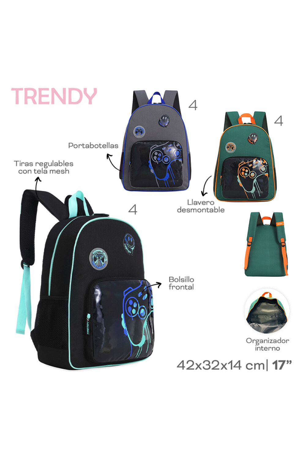 Boxrec Trendy Mochila Trendy - Negro — Kenta
