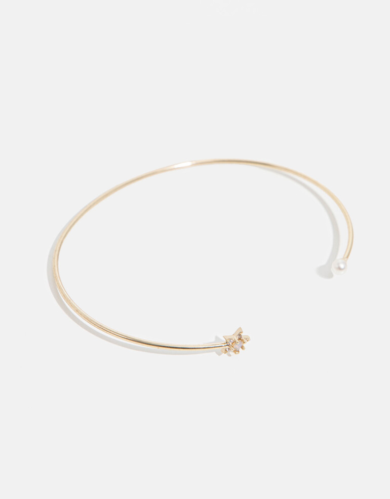 Pulseras Rígidas Strass Pulsera Con Dije De Estrella - Dorado