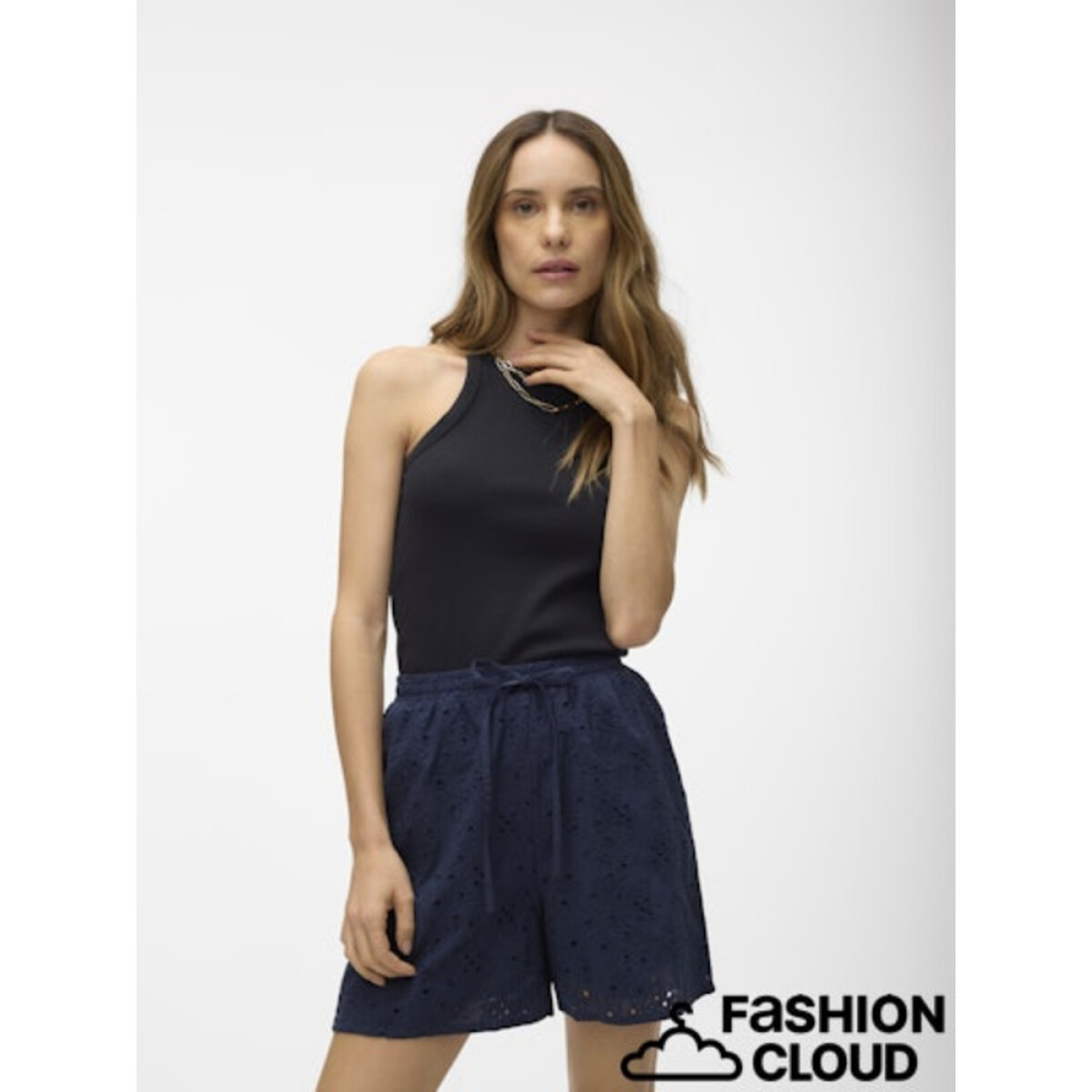 VMCHLOE SHORT TANK TOP JRS NOOS - BLACK 