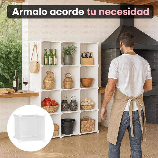 Estantería Biblioteca IMBACK IBK-PLC009 | 12 Cubos Modulares, Compacta, Resistente y Versátil Blanco Estantería Biblioteca IMBACK IBK-PLC009 | 12 Cubos Modulares, Compacta, Resistente y Versátil Blanco
