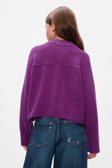 Buzo Cashsoft Cuello V Niña Ultraviolet Wave