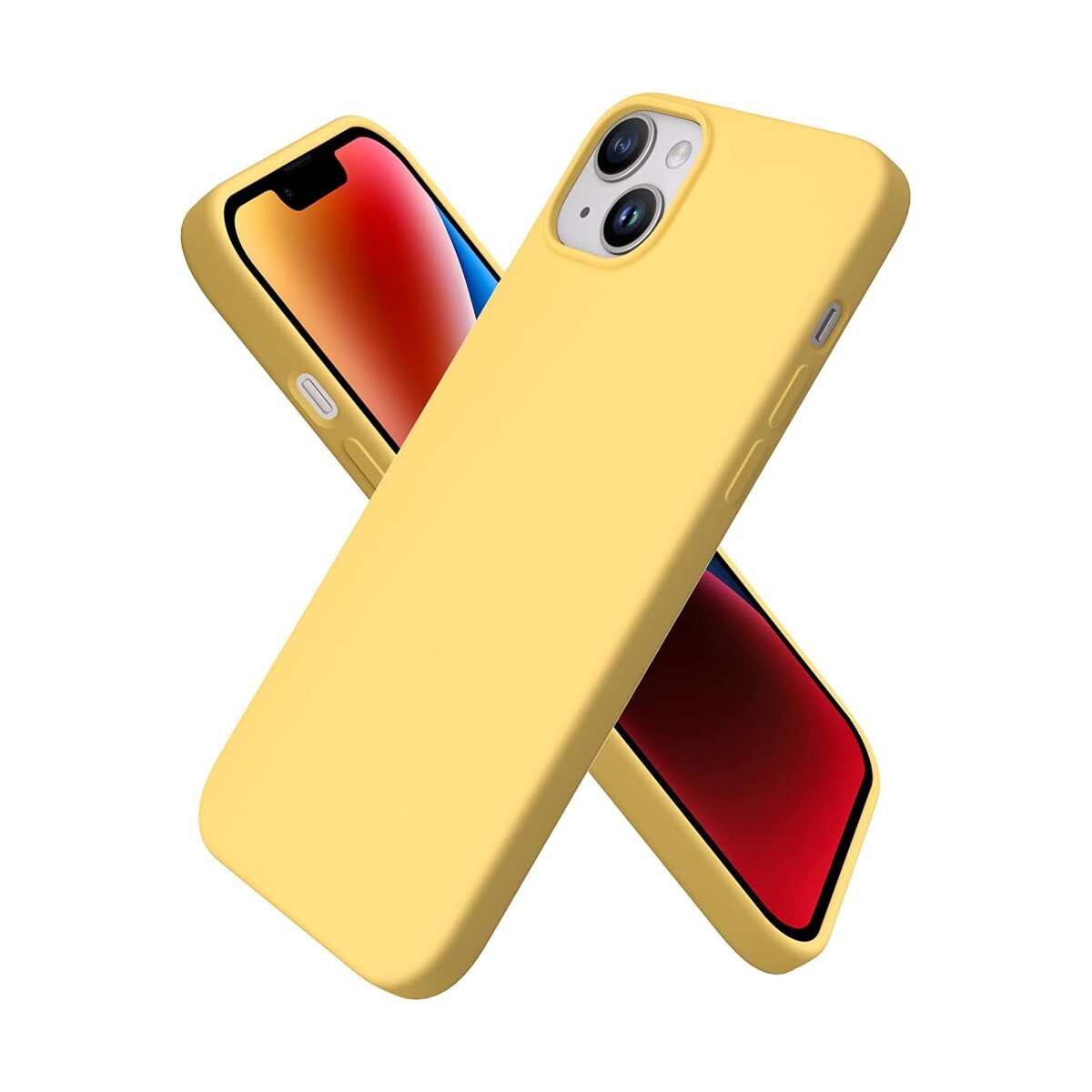 PROTECTOR CASE DE SILICONA PARA IPHONE 14 PLUS - Amarillo 