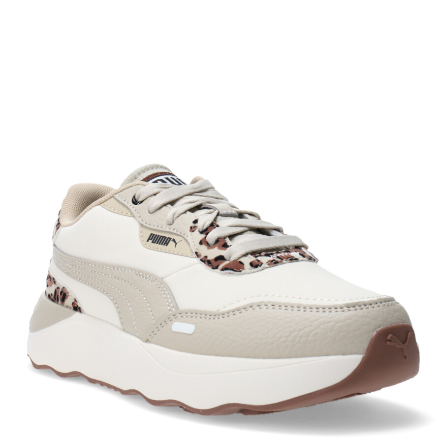 Championes de Mujer Puma Runtamed Plataforma Beige - Marrón - Animal Print