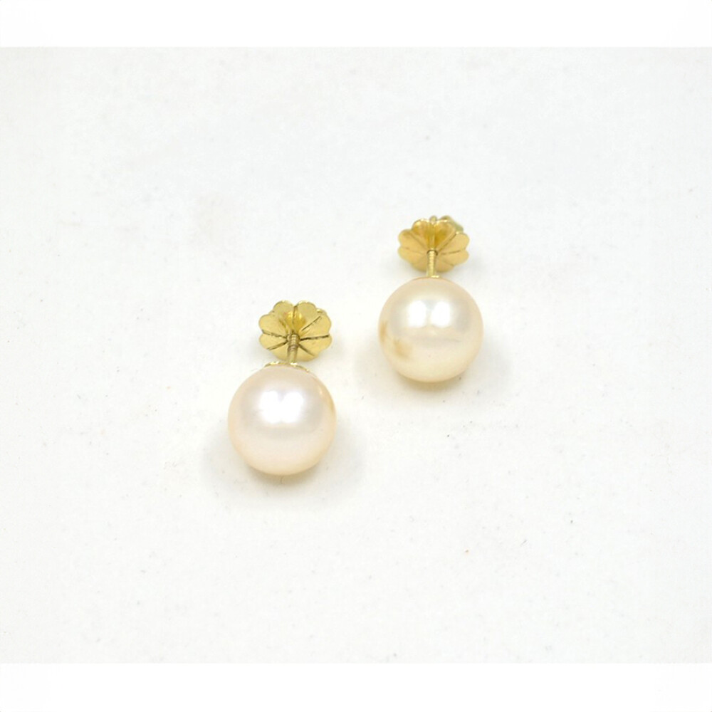 10 mm Caravanas En Oro 18K Y Perlas De Cultivo 10 mm Caravanas En Oro 18K Y Perlas De Cultivo
