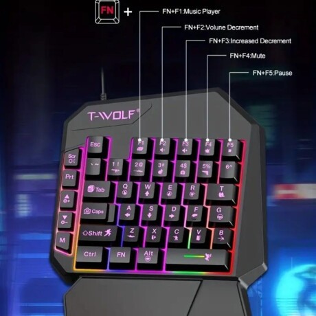 Mini teclado gamer T-Wolf V01