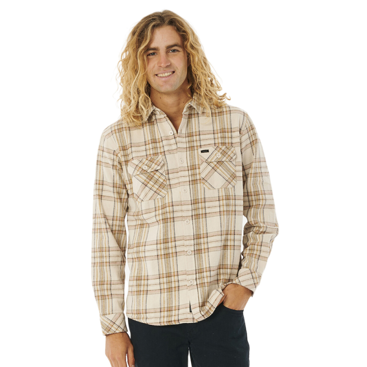 Camisa ML Rip Curl Griffin Flannel - Beige 