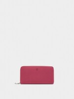Cartera De Textura Suave Con Cremallera rosa