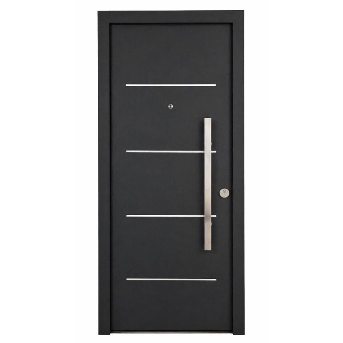 PUERTA BLINDADA CON BARRAL NEGRA 35K - IZQUIERDA 