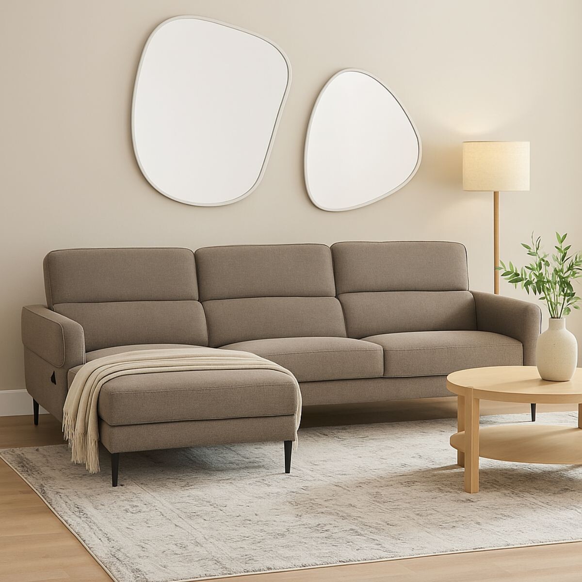 Sofá con chaise MOOVE GRIS IZQUIERDO 