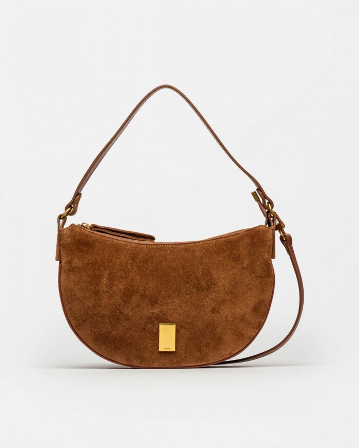 Cartera al Hombro Lua En Cuero Gamuza Cuoio