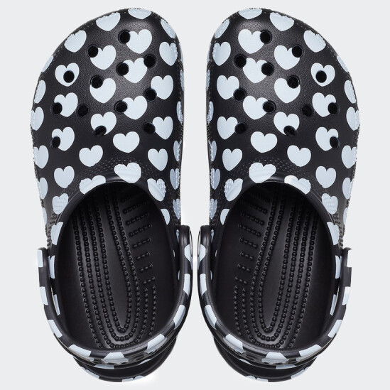 Crocs Classic Heart Print Negro
