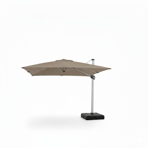 SOMBRILLA ALUMINIO BEIGE C/BASE 3.5X3.5M Unica