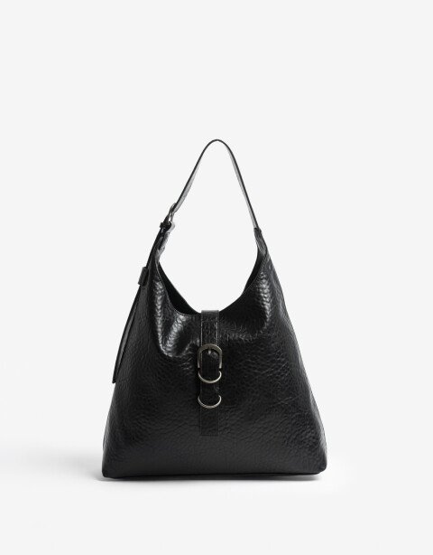 Saca Cartera Formato Hobo Negra - Negro